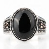 Срібний перстень з чорним каменем MF 1002ar розмір 20