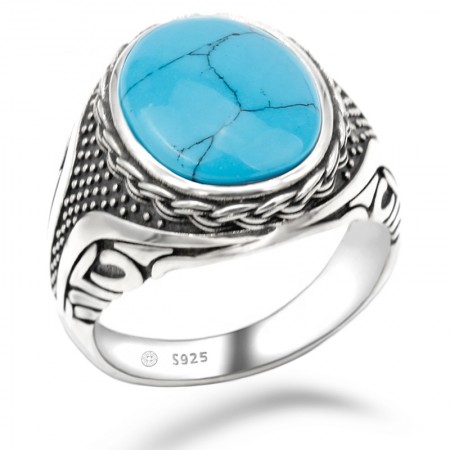 Срібний перстень з синім каменем MF 1004ar розмір 18