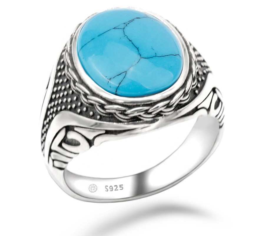 Срібний перстень з синім каменем MF 1004ar розмір 18